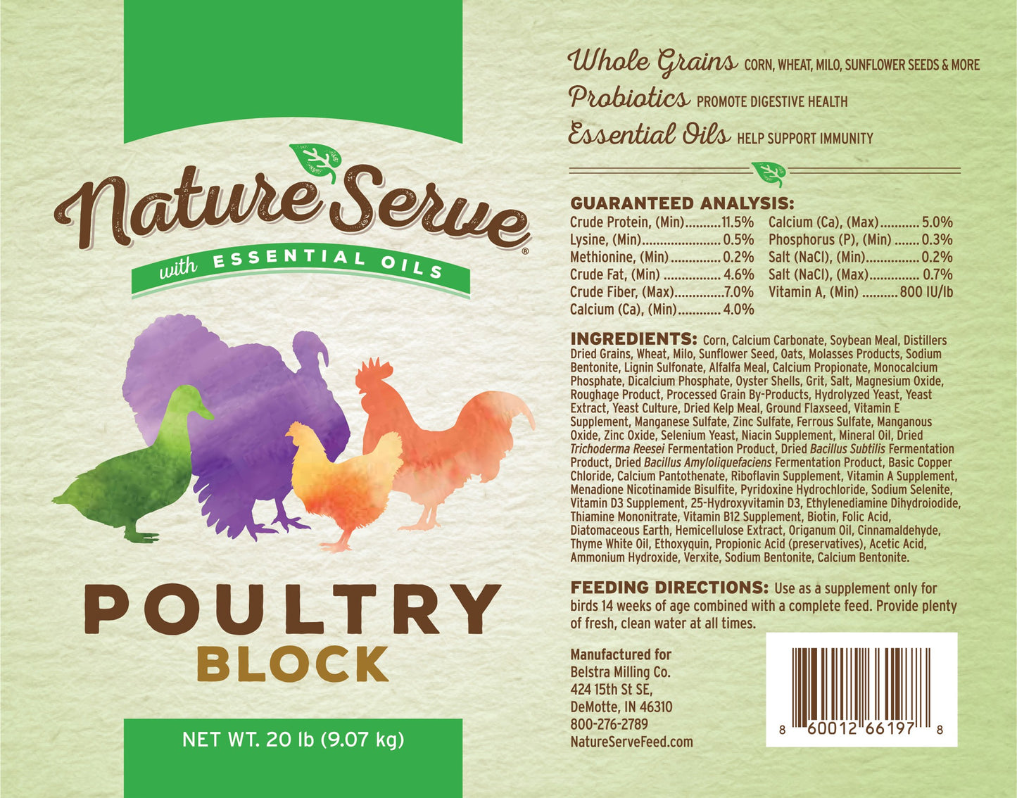 NatureServe Poultry Block - 20#
