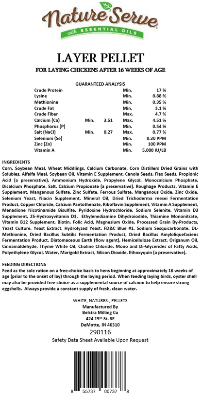 NatureServe Layer Pellets - 20 lbs.